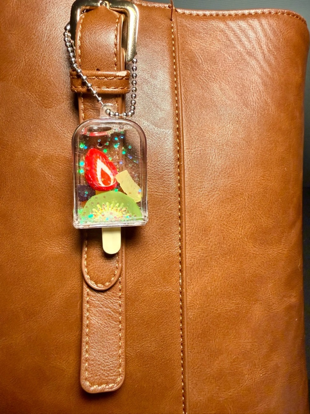 Fukuya Kawaii Fruit Popsicle Keychain Charm * Glitter * Float